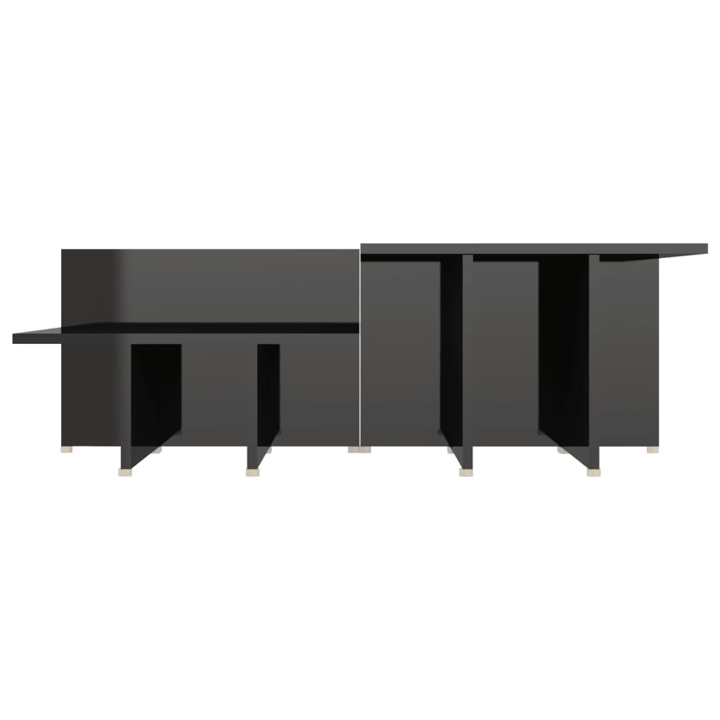 Coffee Tables 2 pcs High Gloss Black 111.5x50x33 cm Engineered Wood