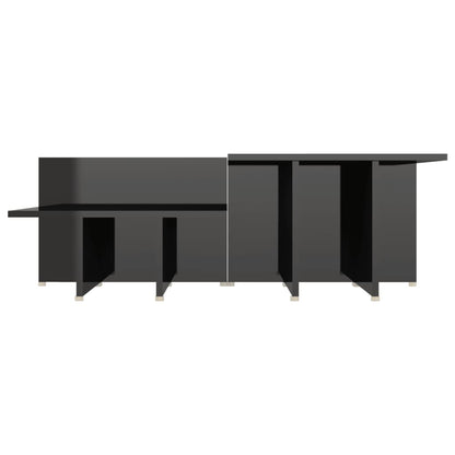 Coffee Tables 2 pcs High Gloss Black 111.5x50x33 cm Engineered Wood