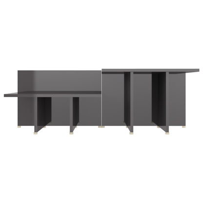Coffee Table | Set of 2 | High gloss grey | Chipboard | 111.5x50x33 cm