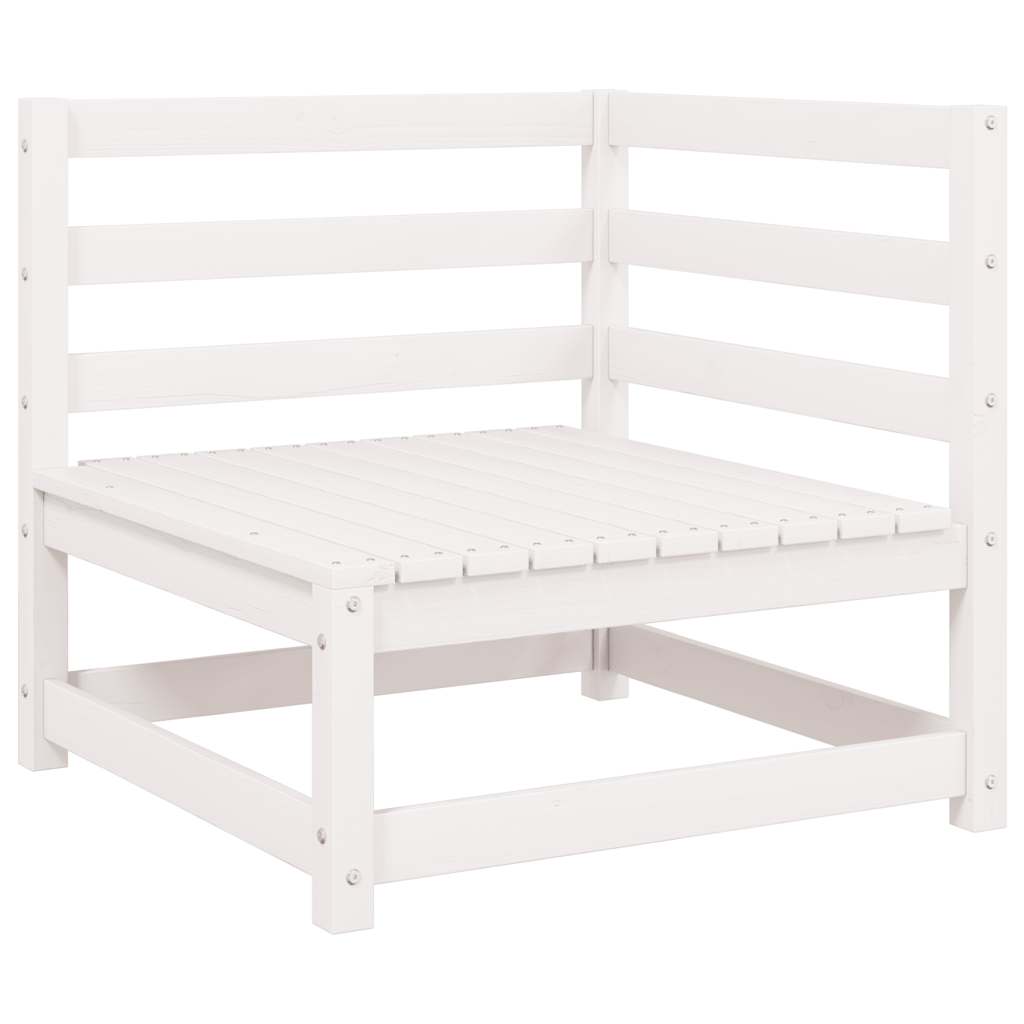 Garden Corner Sofas 2 pcs White Solid Wood Pine