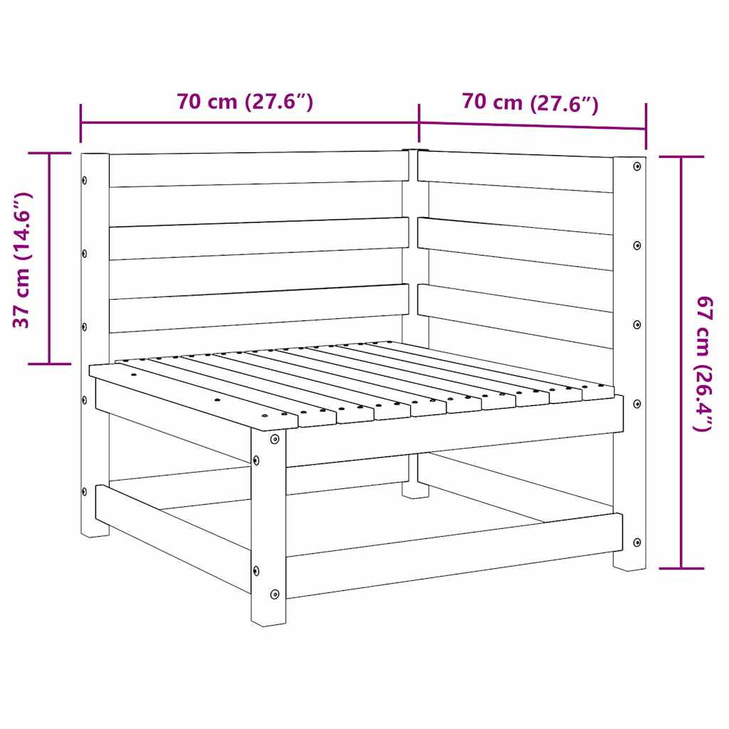 Corner Sofa | White | Solid pinewood | Standard | Modular | Corner Sofa