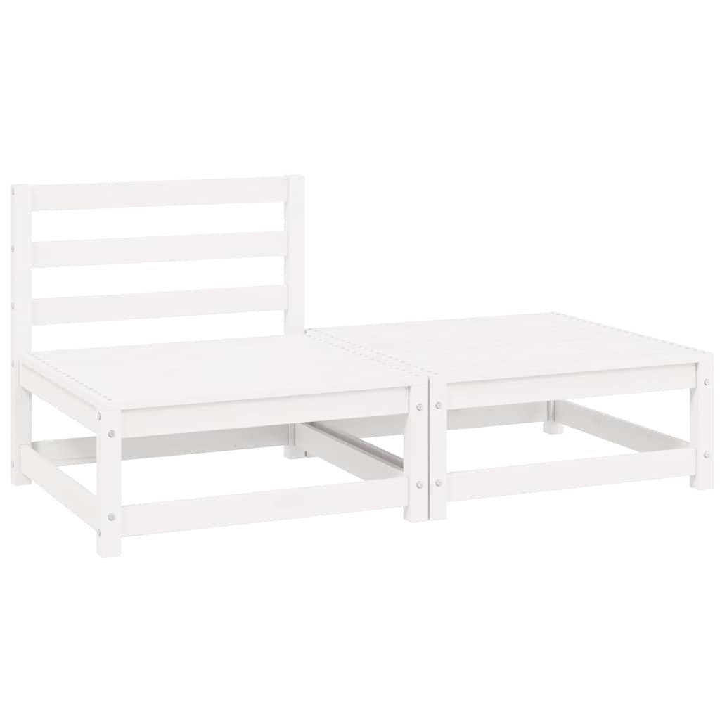 Garden Lounge Set | White | Solid pinewood | Medium |  Modular
