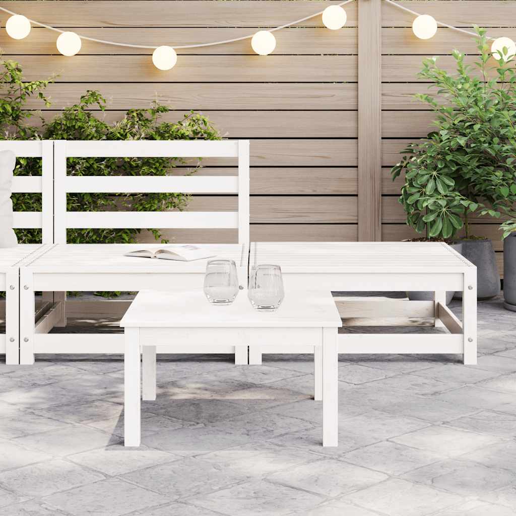 Garden Lounge Set | White | Solid pinewood | Medium |  Modular