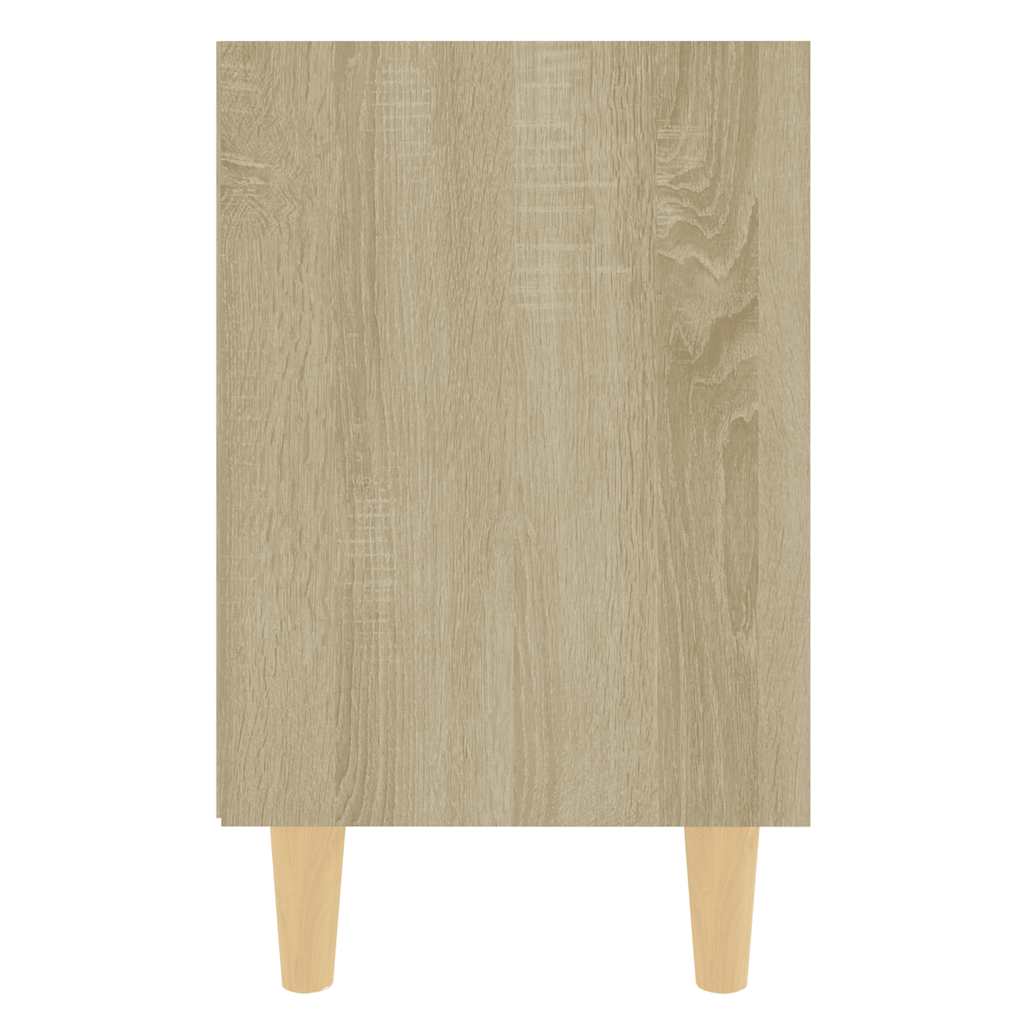 Bed Cabinet with Solid Wood Legs Sonoma Oak 40x30x50 cm