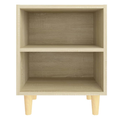 805786 vidaXL Bed Cabinets with Solid Wood Legs 2 pcs Sonoma Oak 40x30x50 cm