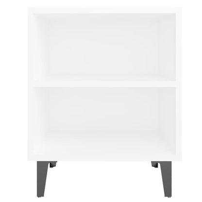 Bed Cabinet with Metal Legs White 40x30x50 cm