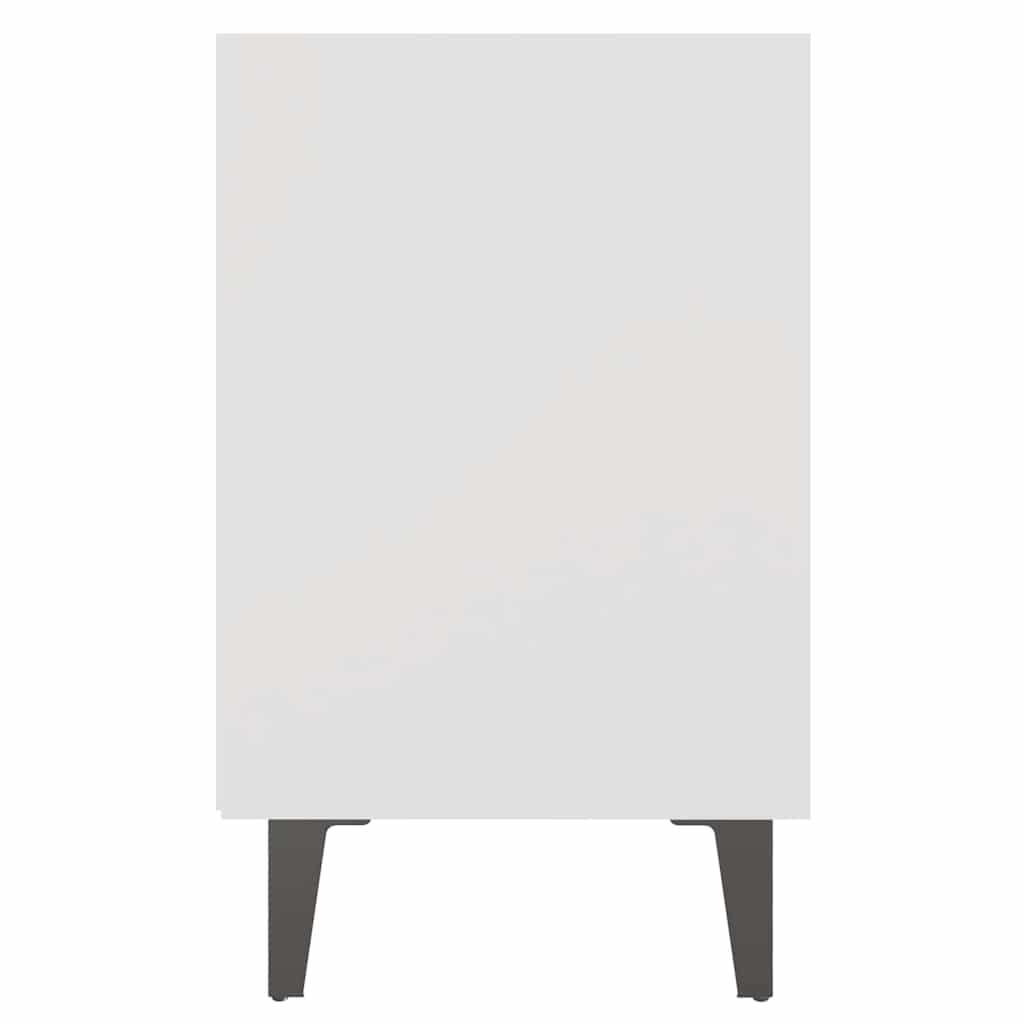 Bed Cabinets with Metal Legs 2 pcs White 40x30x50 cm