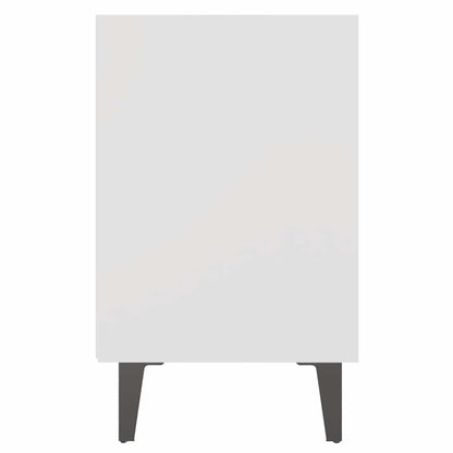 Bed Cabinets with Metal Legs 2 pcs White 40x30x50 cm
