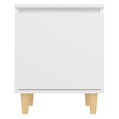 805815 vidaXL Bed Cabinet with Solid Wood Legs White 40x30x50 cm