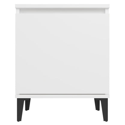 Bed Cabinet with Metal Legs White 40x30x50 cm