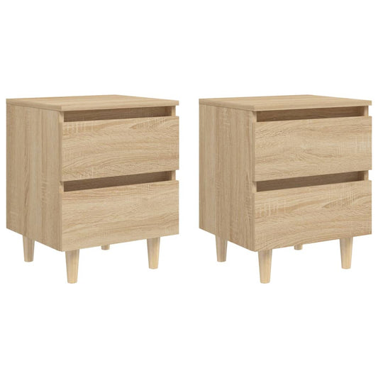 Bed Cabinet | Set of 2 | Sonoma Oak | Engineered wood, Solid pinewood