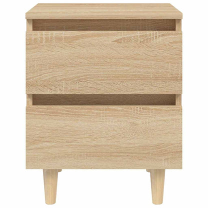 805858 vidaXL Bed Cabinets & Solid Pinewood Legs 2 pcs Sonoma Oak 40x35x50 cm