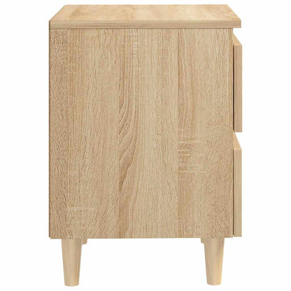 805858 vidaXL Bed Cabinets & Solid Pinewood Legs 2 pcs Sonoma Oak 40x35x50 cm