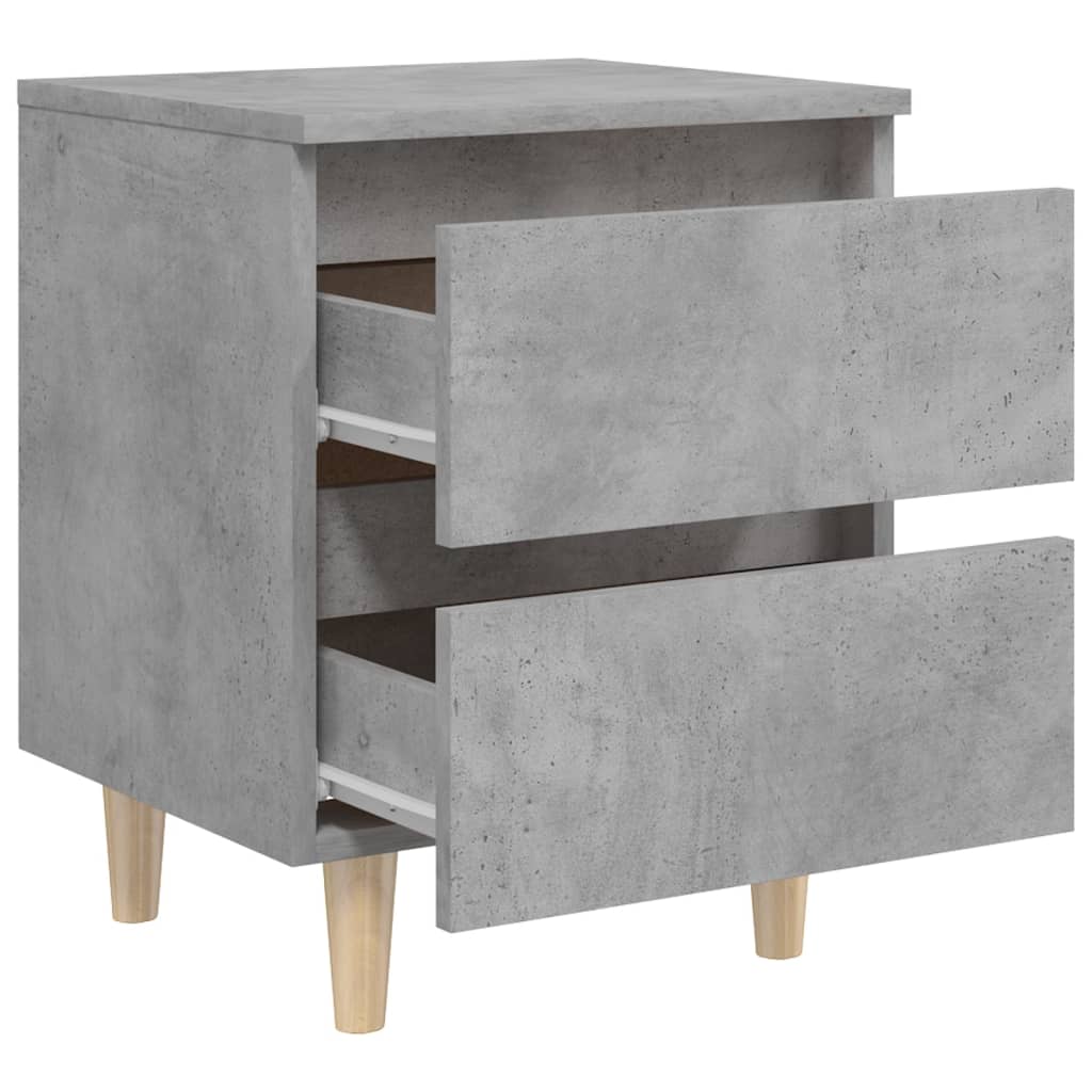 Bed Cabinet | Concrete Grey | Engineered Wood, Solid Pinewood | Small