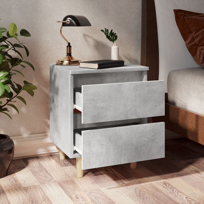 Bed Cabinet | Concrete Grey | Engineered Wood, Solid Pinewood | Small