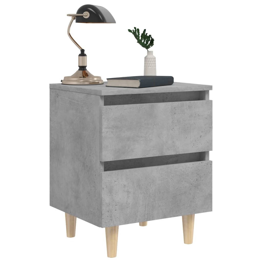 Bed Cabinet | Concrete Grey | Engineered Wood, Solid Pinewood | Small
