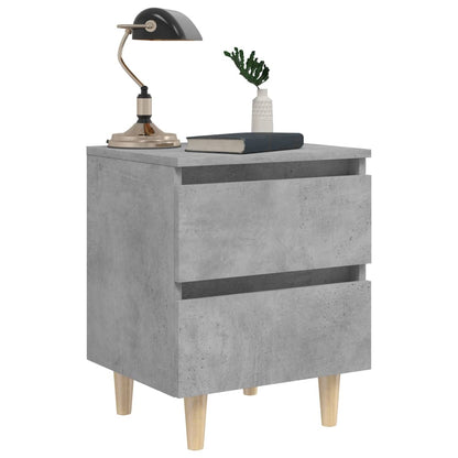 Bed Cabinet | Concrete Grey | Engineered Wood, Solid Pinewood | Small