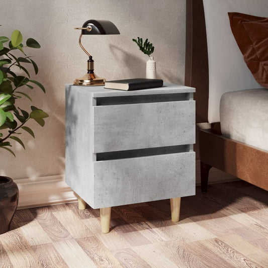 Bed Cabinet | Concrete Grey | Engineered Wood, Solid Pinewood | Small