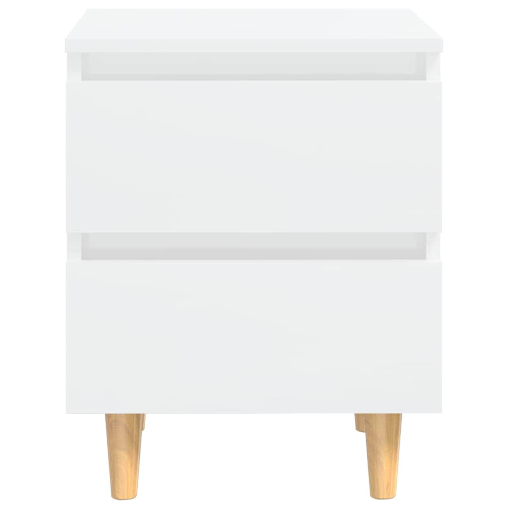 805864 vidaXL Bed Cabinets & Pinewood Legs 2 pcs High Gloss White 40x35x50cm