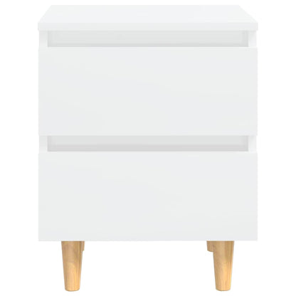 805864 vidaXL Bed Cabinets & Pinewood Legs 2 pcs High Gloss White 40x35x50cm