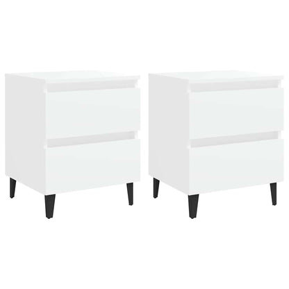 805870 vidaXL Bed Cabinets 2 pcs White 40x35x50 cm Engineered Wood