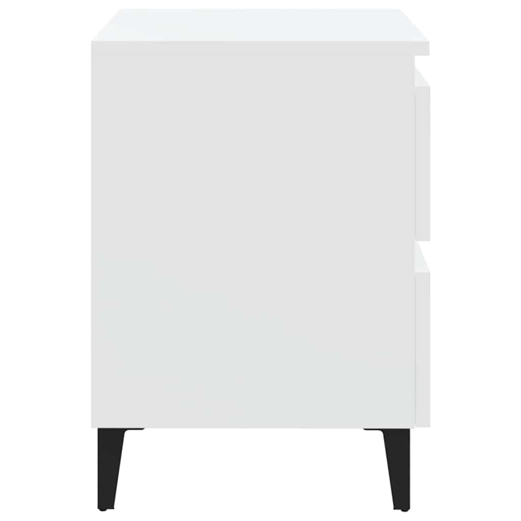 805870 vidaXL Bed Cabinets 2 pcs White 40x35x50 cm Engineered Wood