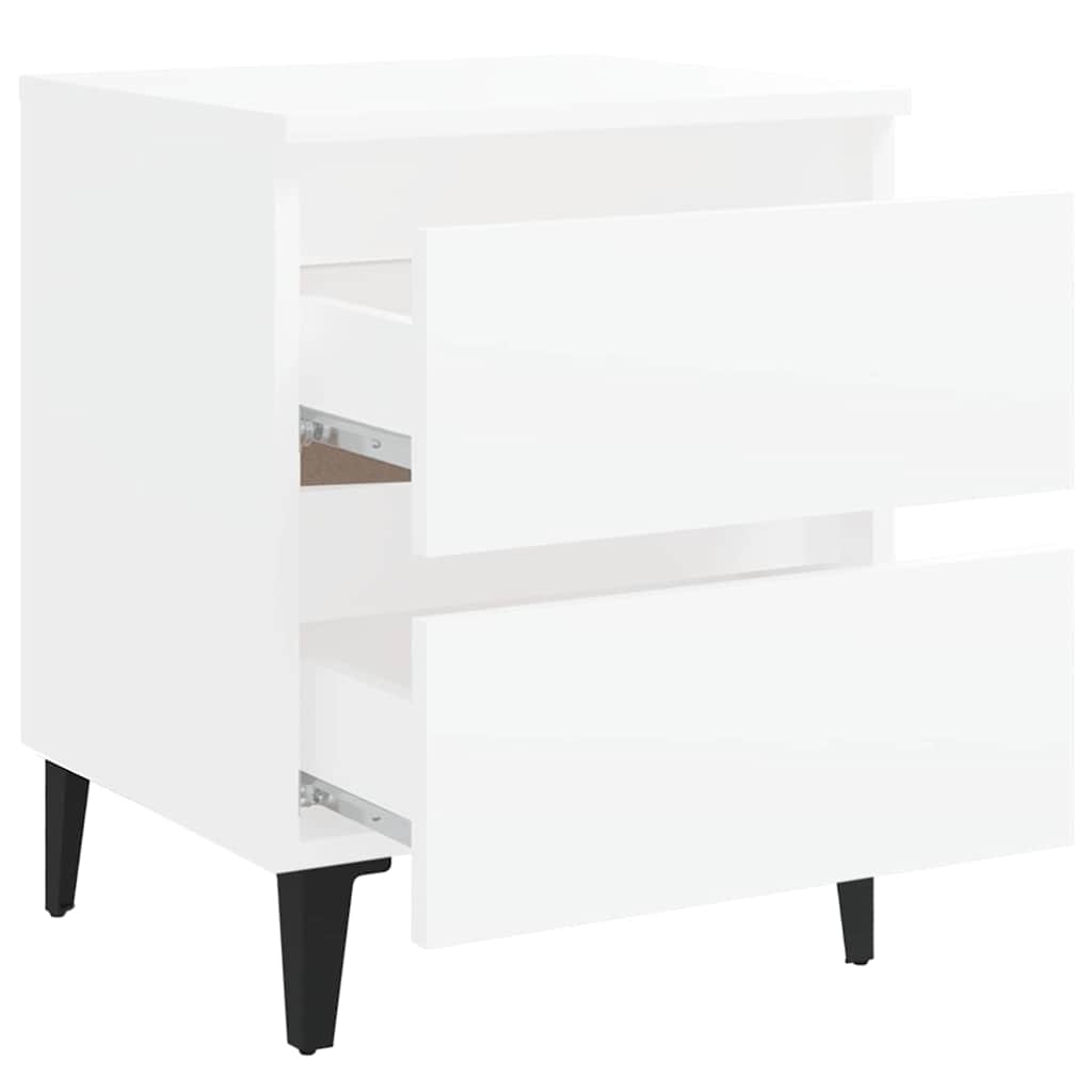 805870 vidaXL Bed Cabinets 2 pcs White 40x35x50 cm Engineered Wood