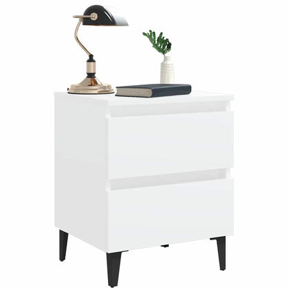 805870 vidaXL Bed Cabinets 2 pcs White 40x35x50 cm Engineered Wood