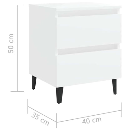 805870 vidaXL Bed Cabinets 2 pcs White 40x35x50 cm Engineered Wood