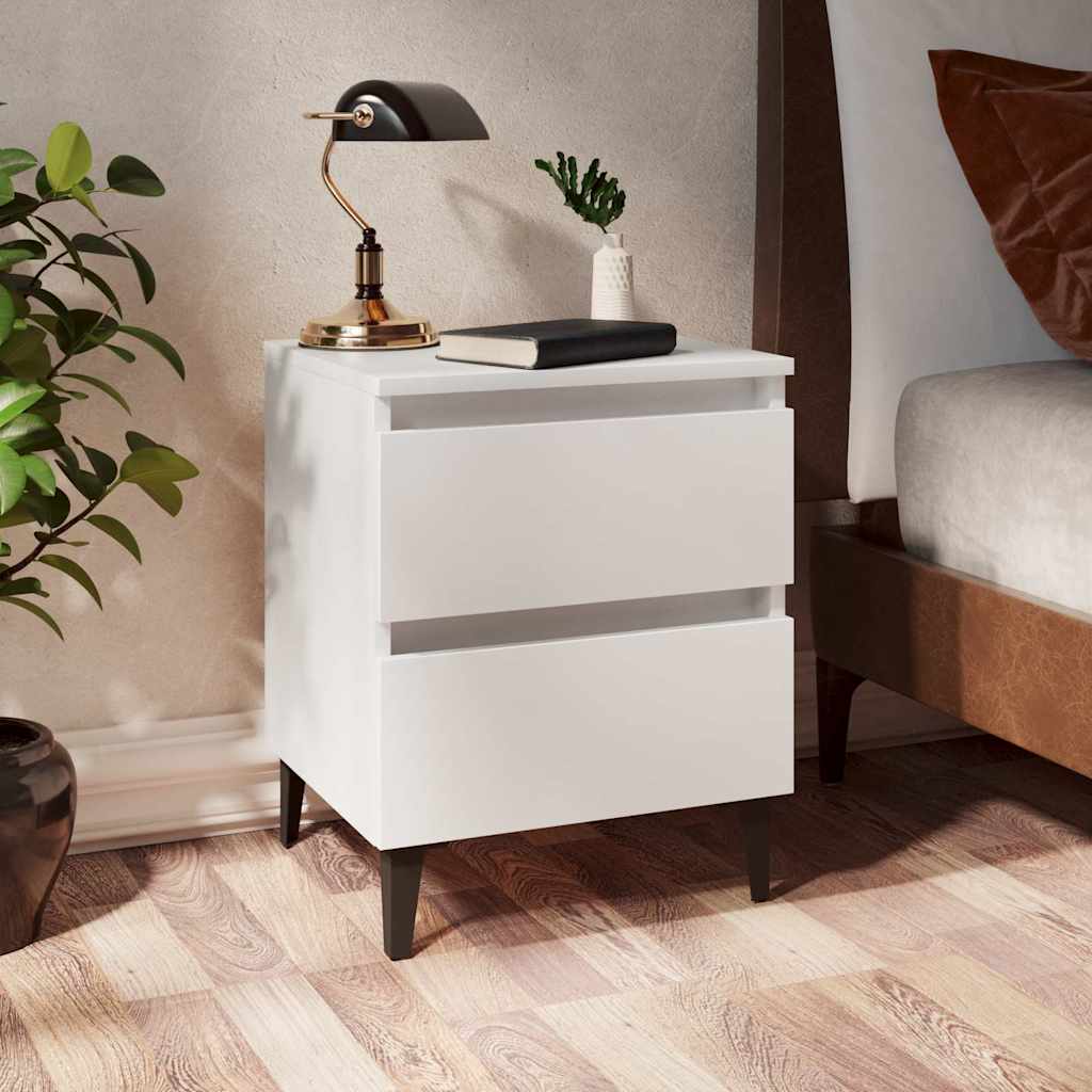 805870 vidaXL Bed Cabinets 2 pcs White 40x35x50 cm Engineered Wood