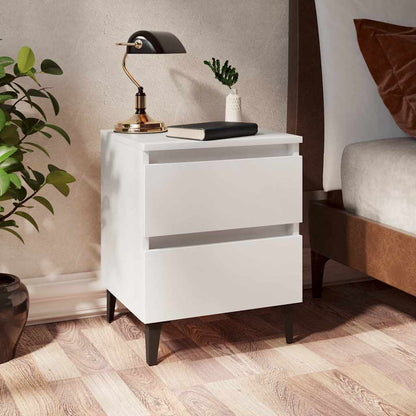 805870 vidaXL Bed Cabinets 2 pcs White 40x35x50 cm Engineered Wood