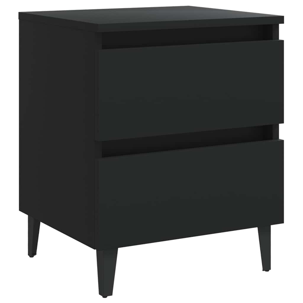 805871 vidaXL Bed Cabinet Black 40x35x50 cm Engineered Wood
