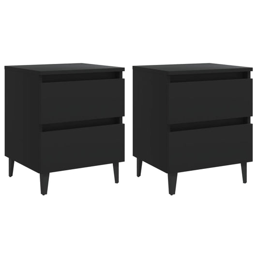 Bed Cabinet | Set of 2 | Black | Engineered wood | Bed Cabinet