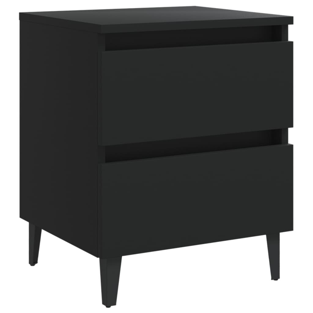 Bed Cabinet | Set of 2 | Black | Engineered wood | Bed Cabinet