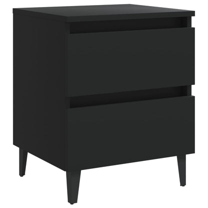 Bed Cabinet | Set of 2 | Black | Engineered wood | Bed Cabinet