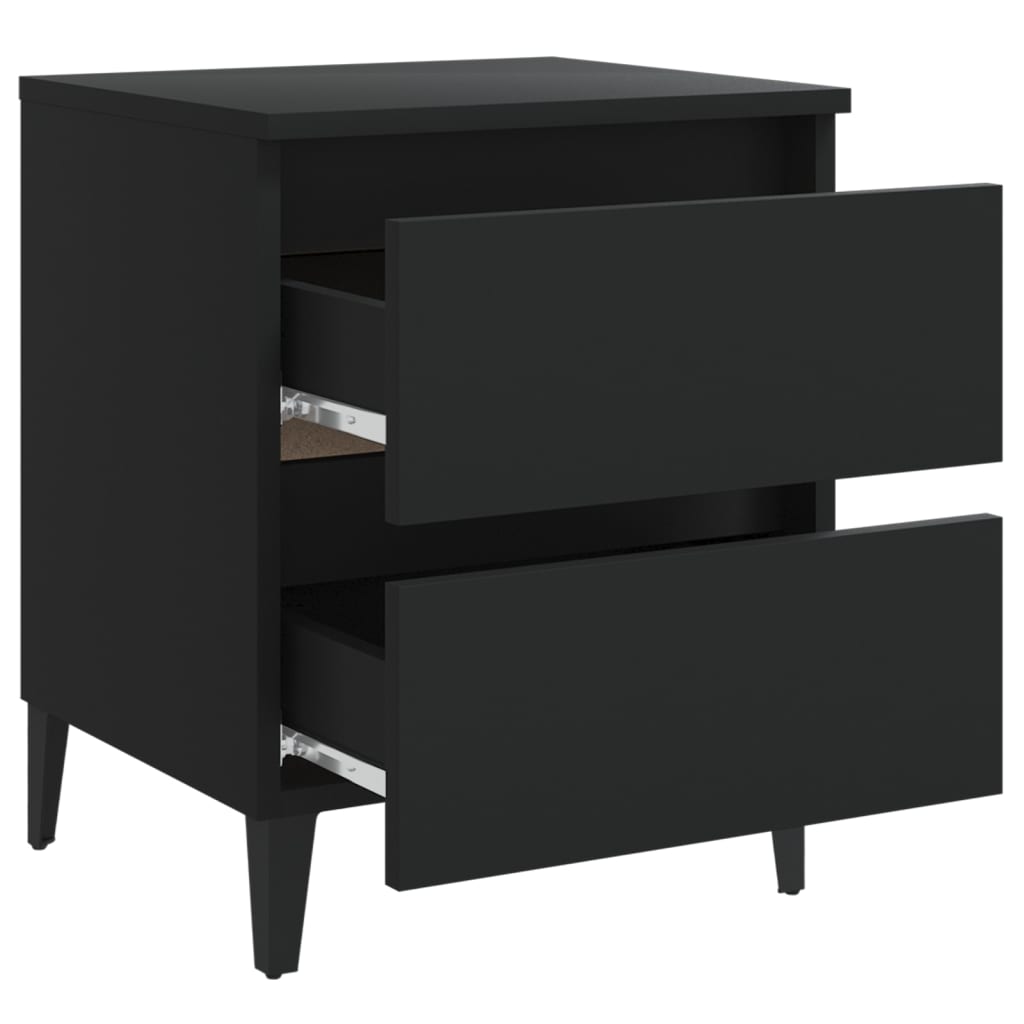 Bed Cabinet | Set of 2 | Black | Engineered wood | Bed Cabinet