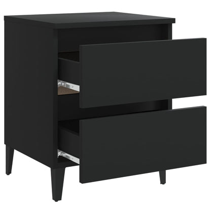 Bed Cabinet | Set of 2 | Black | Engineered wood | Bed Cabinet