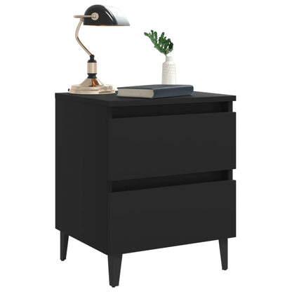 Bed Cabinet | Set of 2 | Black | Engineered wood | Bed Cabinet