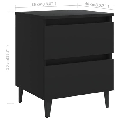 Bed Cabinet | Set of 2 | Black | Engineered wood | Bed Cabinet
