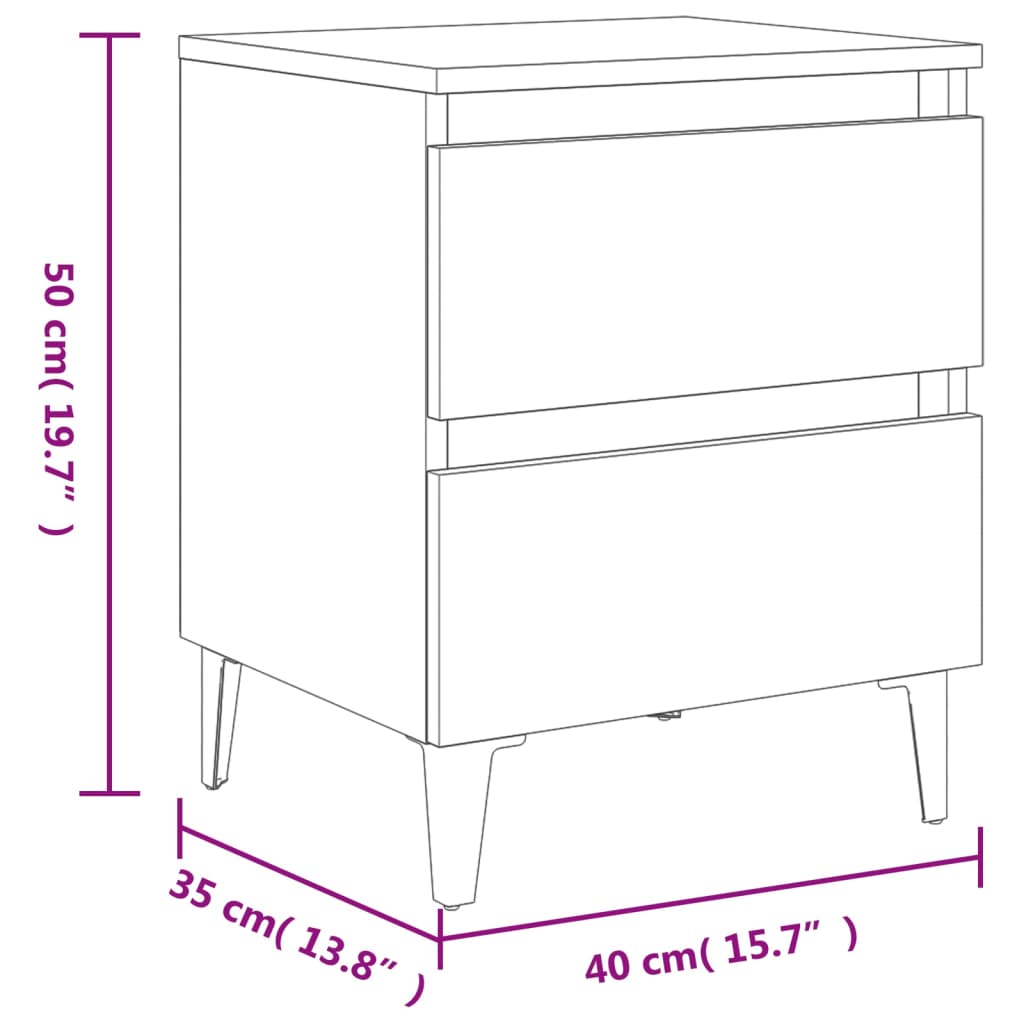 Bed Cabinet Sonoma Oak 40x35x50 cm Engineered Wood