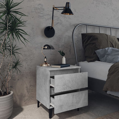 Bed Cabinet | Concrete grey | Engineered wood | 40x35x50 cm | Bed Cabinet