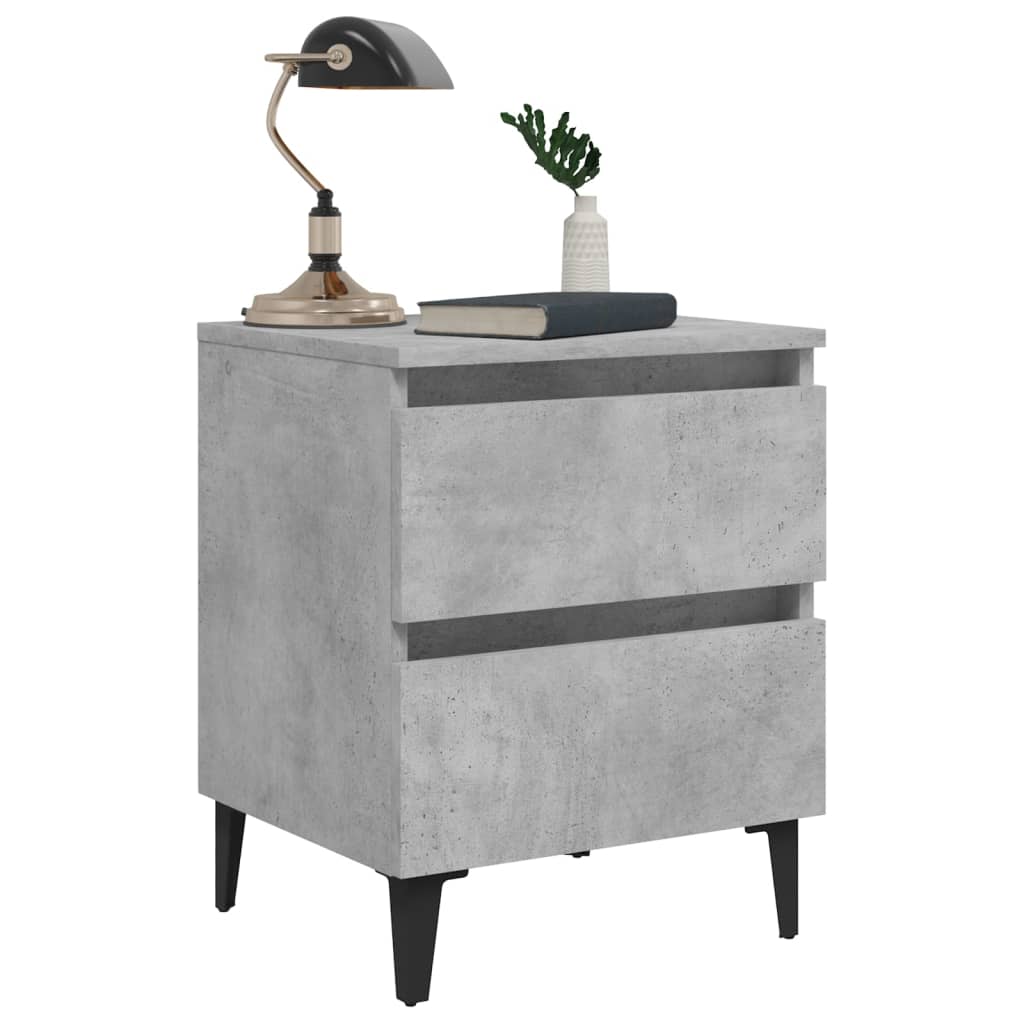 Bed Cabinet | Concrete grey | Engineered wood | 40x35x50 cm | Bed Cabinet