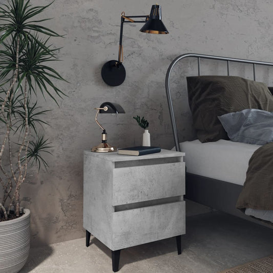 Bed Cabinet | Concrete grey | Engineered wood | 40x35x50 cm | Bed Cabinet