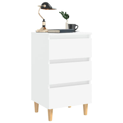 Bed Cabinet | White | Engineered wood, Solid eucalyptus wood