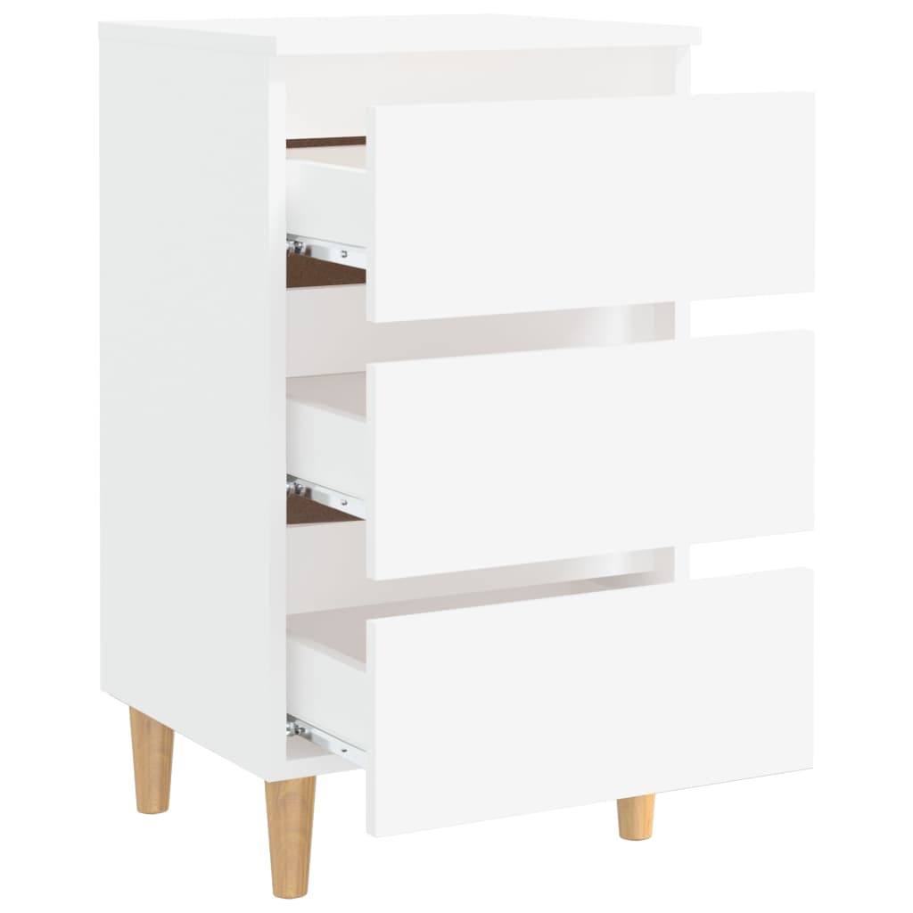 Bed Cabinet | White | Engineered wood, Solid eucalyptus wood