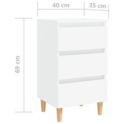 Bed Cabinet | White | Engineered wood, Solid eucalyptus wood