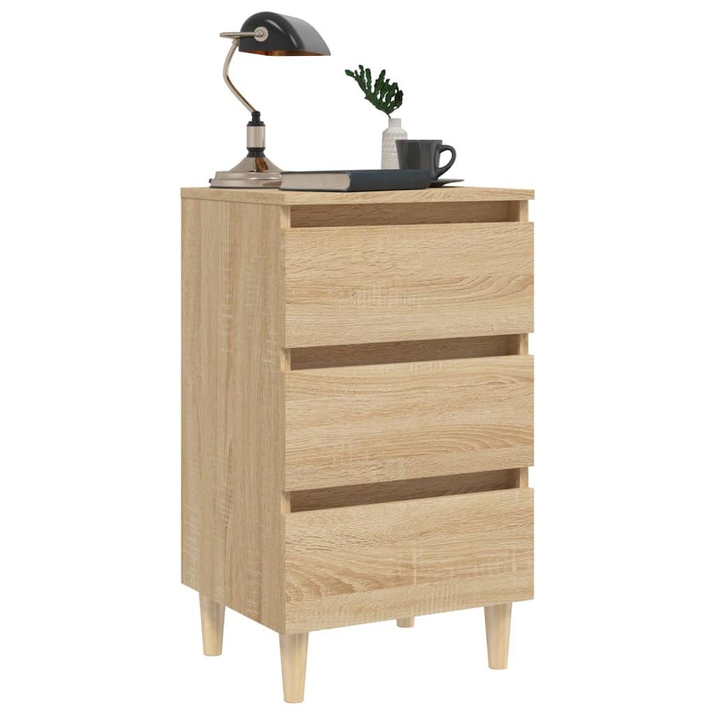 Bed Cabinet | Sonoma oak | Engineered wood, solid eucalyptus wood