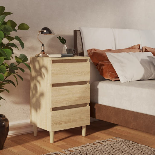 Bed Cabinet | Sonoma oak | Engineered wood, solid eucalyptus wood