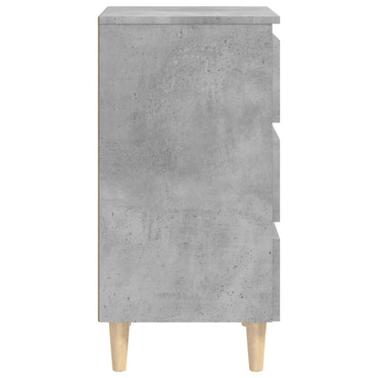805896 vidaXL Bed Cabinets & Solid Wood Legs 2 pcs Concrete Grey 40x35x69 cm
