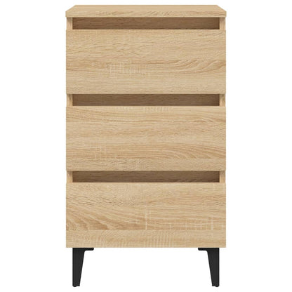 805911 vidaXL Bed Cabinet with Metal Legs Sonoma Oak 40x35x69 cm
